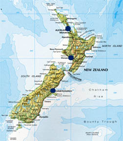 map of New Zealand